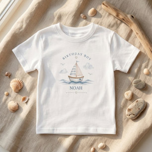T-shirt Pour Les Tous Petits Minimaliste Naissance Marin Voilier Côté 
