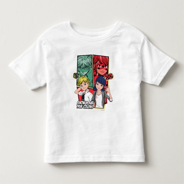 T-shirt Pour Les Tous Petits Miraculous Bande Dessinée Marinette & Adrien Coule (Devant)