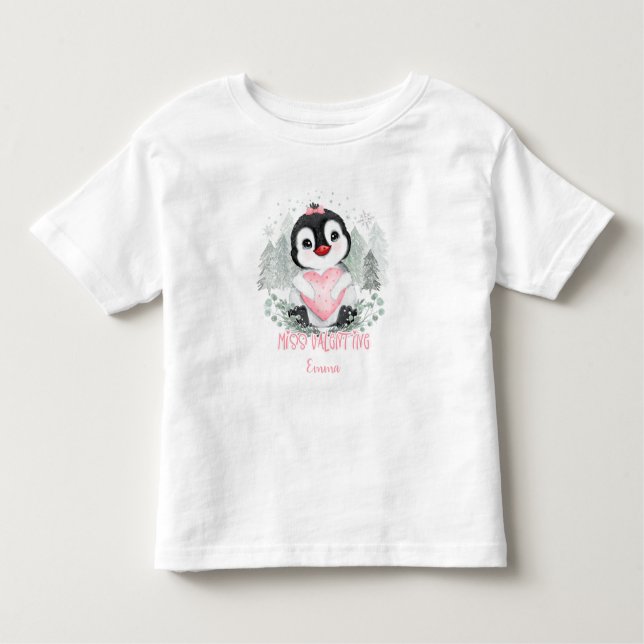 T-shirt Pour Les Tous Petits Miss Valentine Fille personnalisée Valentines (Devant)