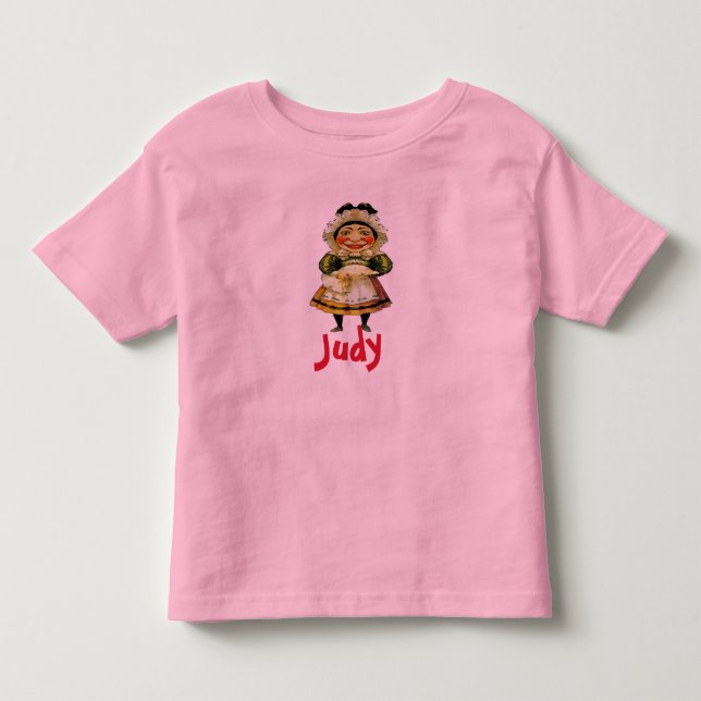 T-shirt Pour Les Tous Petits Mme Judy Puppet, ajouter le texte (Devant)