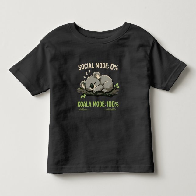 T-shirt Pour Les Tous Petits Mode Koala Introvert Drôle (Devant)