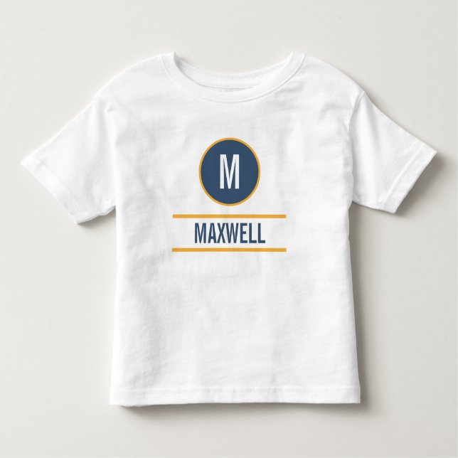 T-shirt Pour Les Tous Petits Modèle de texte de nom monographique personnalisé  (Devant)