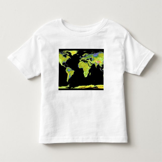 T-shirt Pour Les Tous Petits Modèle d'élévation numérique des continents sur Ea (Devant)