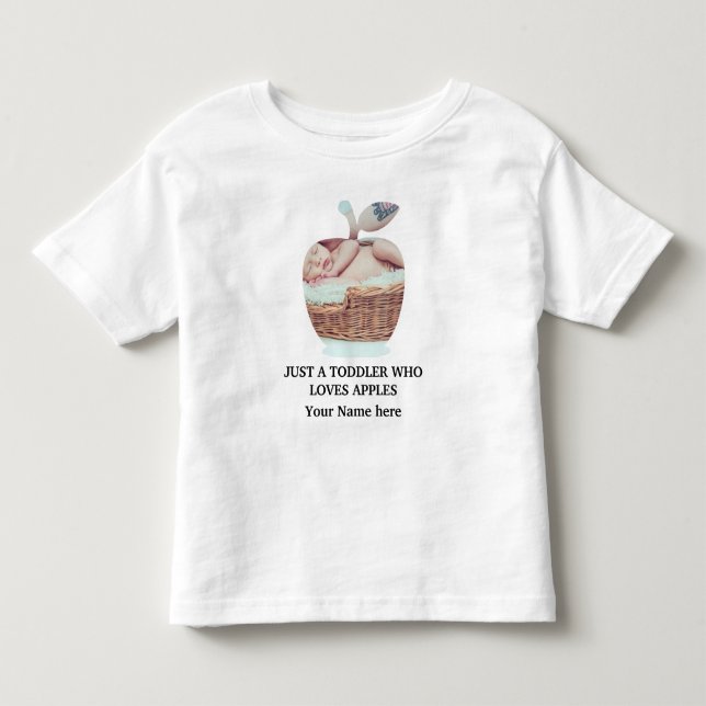 T-shirt Pour Les Tous Petits Modèle photo de fruits de pomme moderne personnali (Devant)