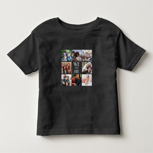 T-shirt Pour Les Tous Petits Modèle photo personnalisé "We Are Family" (Devant)