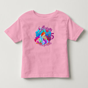 T-shirt Pour Les Tous Petits Modifier le nom d'âge Mermaid Anniversaire Fête Pe