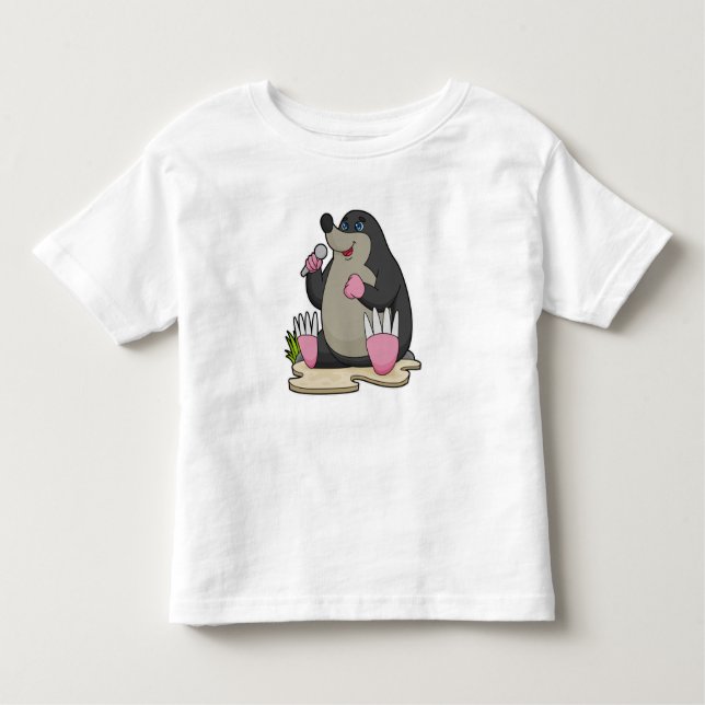 T-shirt Pour Les Tous Petits Mole en chanteur avec microphone (Devant)