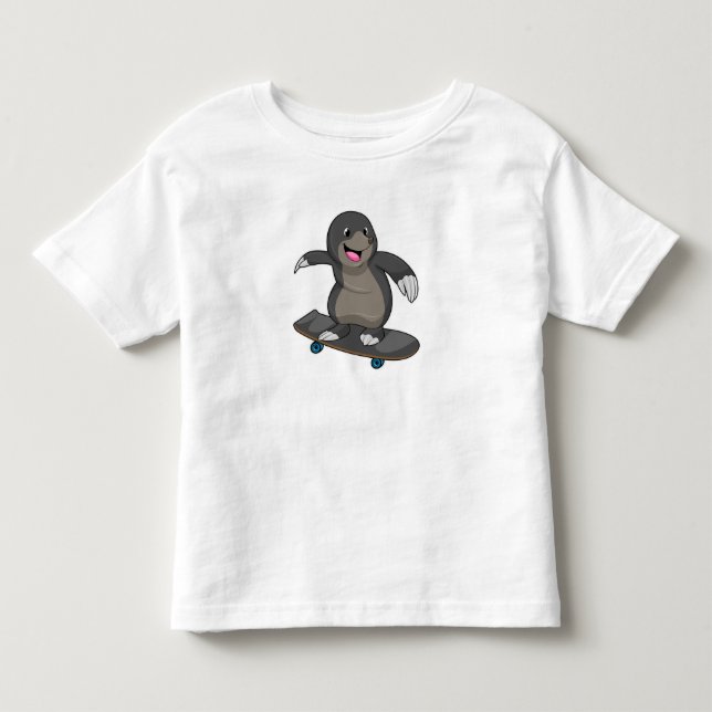 T-shirt Pour Les Tous Petits Mole en skate avec skateboard (Devant)