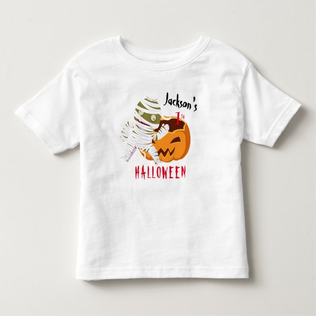 T-shirt Pour Les Tous Petits Mon 1er Fantôme Citrouille d'Halloween personnalis (Devant)