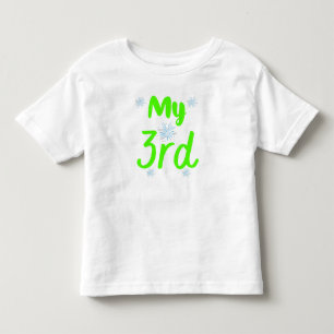 T-shirt Pour Les Tous Petits Mon 3ème anniversaire de trois ans en vert brillan
