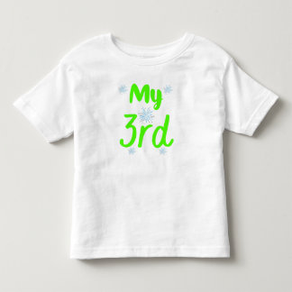T-shirt Pour Les Tous Petits Mon 3ème anniversaire de trois ans en vert brillan