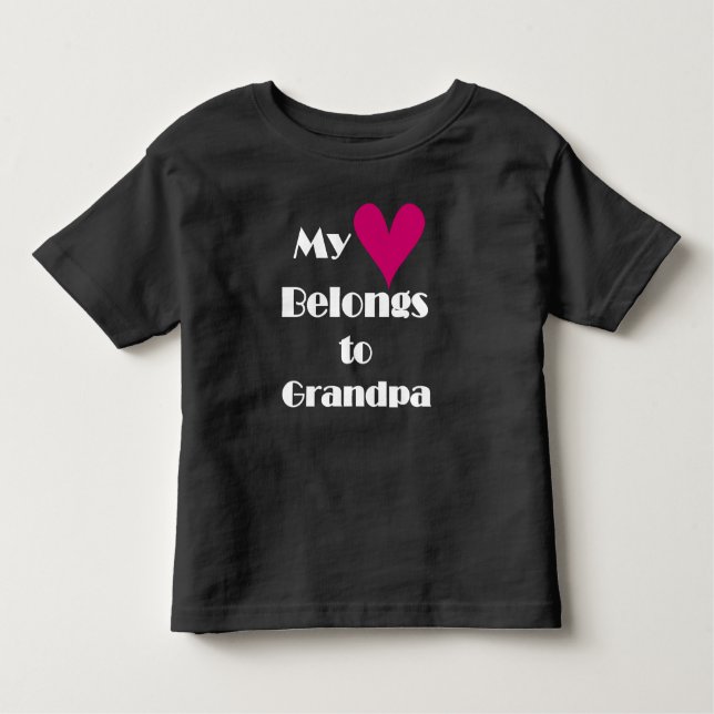 T-shirt Pour Les Tous Petits Mon coeur appartient à grand-père (Devant)
