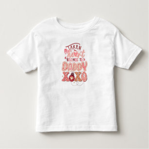 T-shirt Pour Les Tous Petits Mon coeur pris appartient à Daddy Pink Valentine