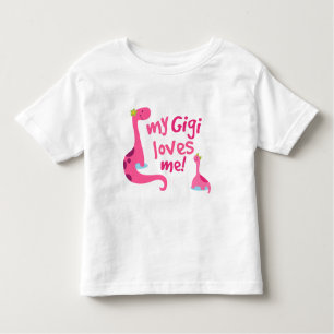 T-shirt Pour Les Tous Petits Mon Gigi m'aime dinosaure