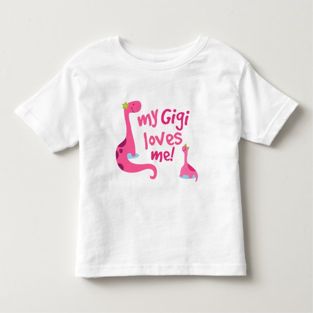 T-shirt Pour Les Tous Petits Mon Gigi m'aime dinosaure (Devant)