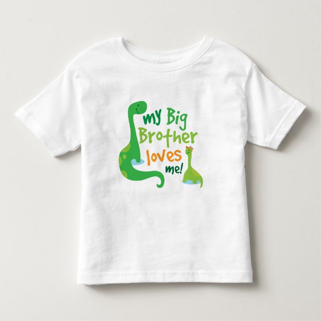 T-shirt Pour Les Tous Petits Mon Grand Frère M'Aime Dinosaure (Devant)