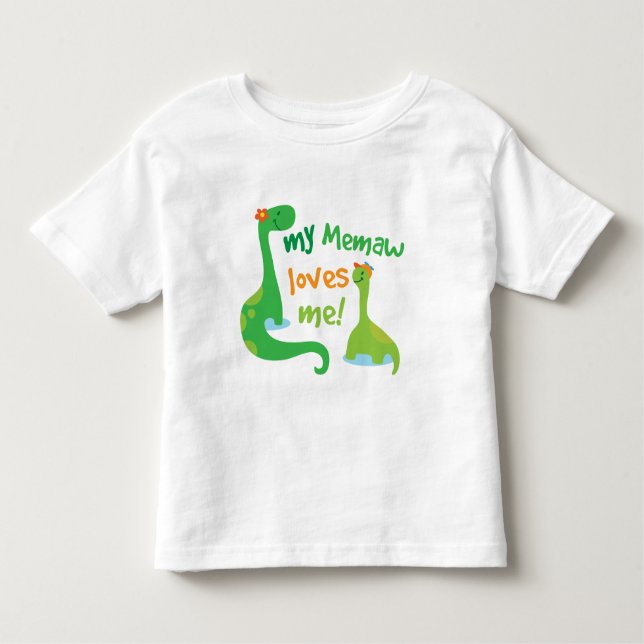 T-shirt Pour Les Tous Petits Mon Memaw m'aime dinosaure (Devant)