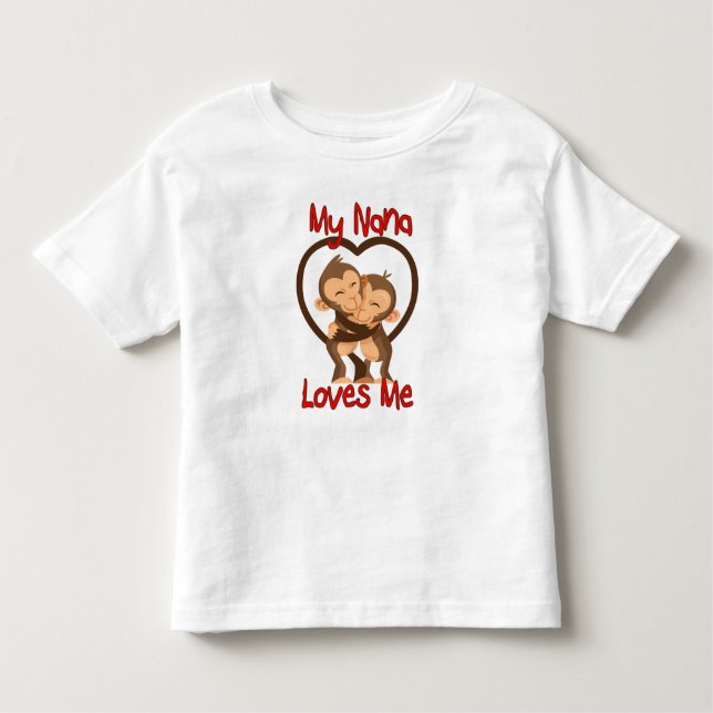 T-shirt Pour Les Tous Petits Mon Nana M'Aime Le Singe (Devant)