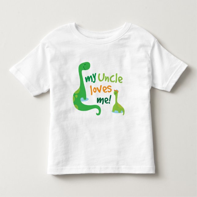T-shirt Pour Les Tous Petits Mon oncle Loves Me Dinosaur (Devant)