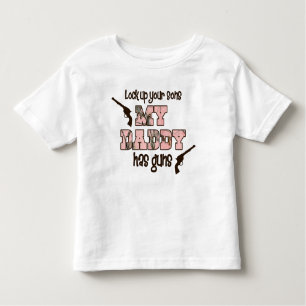 T-shirt Pour Les Tous Petits Mon papa a la chemise d'arme à feu