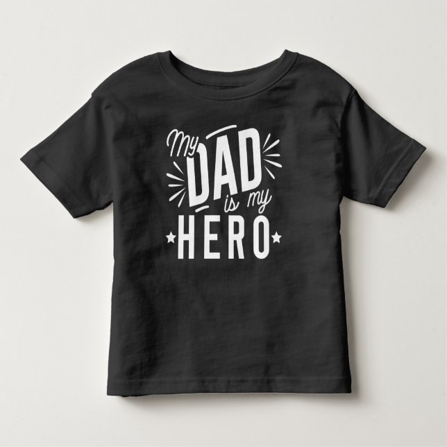 T-shirt Pour Les Tous Petits Mon Père Est Mon Héros (Devant)
