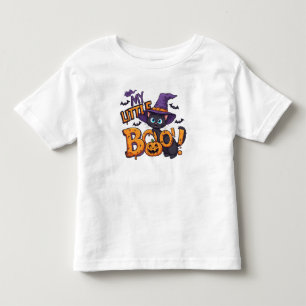 T-shirt Pour Les Tous Petits Mon petit chat d'Halloween Boo avec chapeau de sor