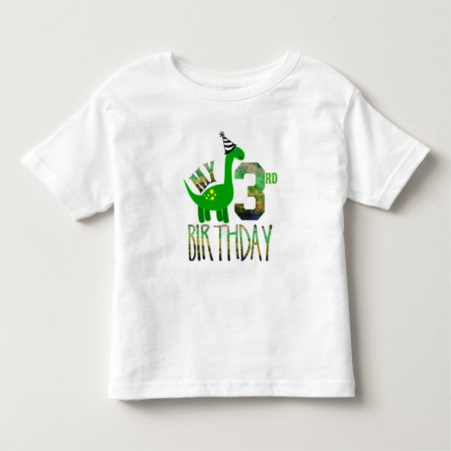 T-shirt Pour Les Tous Petits Mon troisième anniversaire Dinosaur Party (Devant)