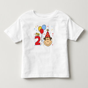 T-shirt Pour Les Tous Petits Monkey Face 2e anniversaire
