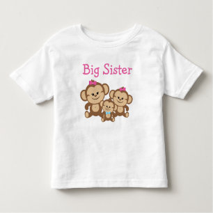 T-shirt Pour Les Tous Petits Monkeys Big Sister
