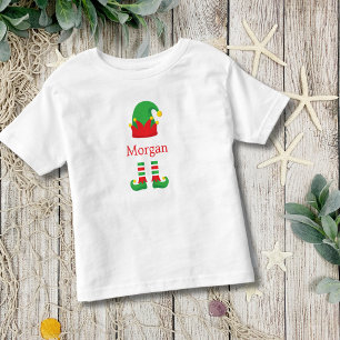 T-shirt Pour Les Tous Petits Monogram Christmas Elf Red Green Kids
