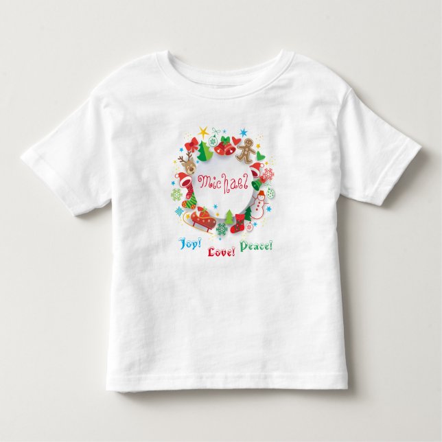 T-shirt Pour Les Tous Petits Monogramme 20XX Bonjour Vacances hivernales Symbol (Devant)