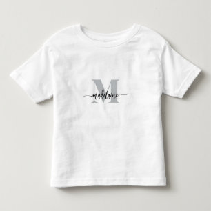 T-shirt Pour Les Tous Petits Monogramme Elegant Blanc Noir