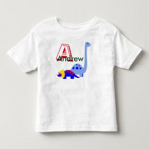 T-shirt Pour Les Tous Petits Monogramme et nom chemise dinosaure