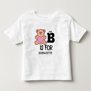 T-shirt Pour Les Tous Petits Monogramme personnalisé B pour ours drôle animal m