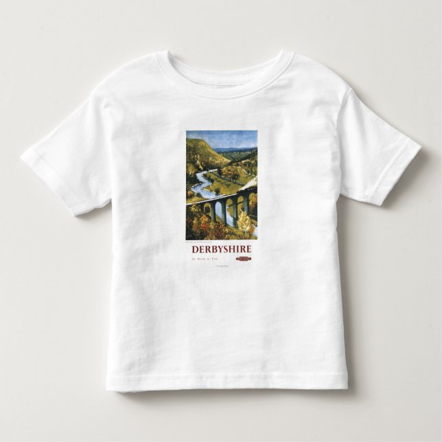 T-shirt Pour Les Tous Petits Monsal Dale, train et viaduc British Rail (Devant)