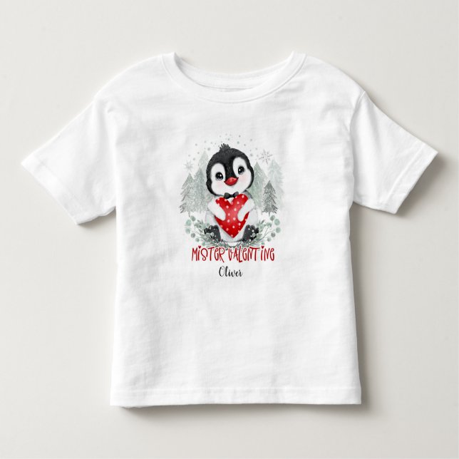 T-shirt Pour Les Tous Petits Monsieur Valentine garçon personnalisé (Devant)