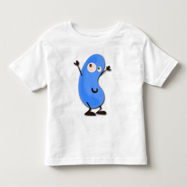 T-shirt Pour Les Tous Petits Monstre bleu mignon d'haricot (Devant)