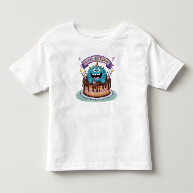 T-shirt Pour Les Tous Petits Monstre d'anniversaire (Devant)