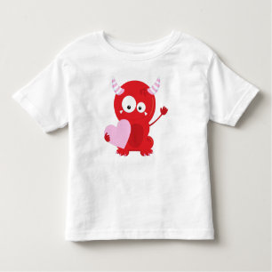 T-shirt Pour Les Tous Petits Monstre de la Saint Valentin, Monstre mignon, Coeu