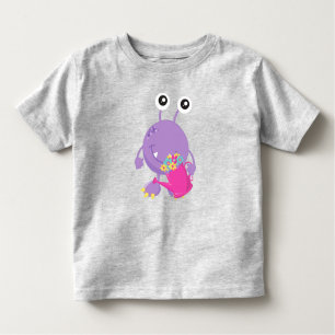 T-shirt Pour Les Tous Petits Monstre de printemps, Fleurs colorées, Monstre vio