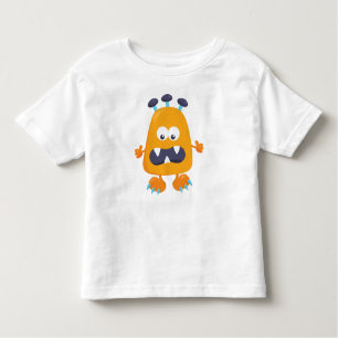 T-shirt Pour Les Tous Petits Monstre mignon, Monstre Orange, Cornes, Monstre Dr