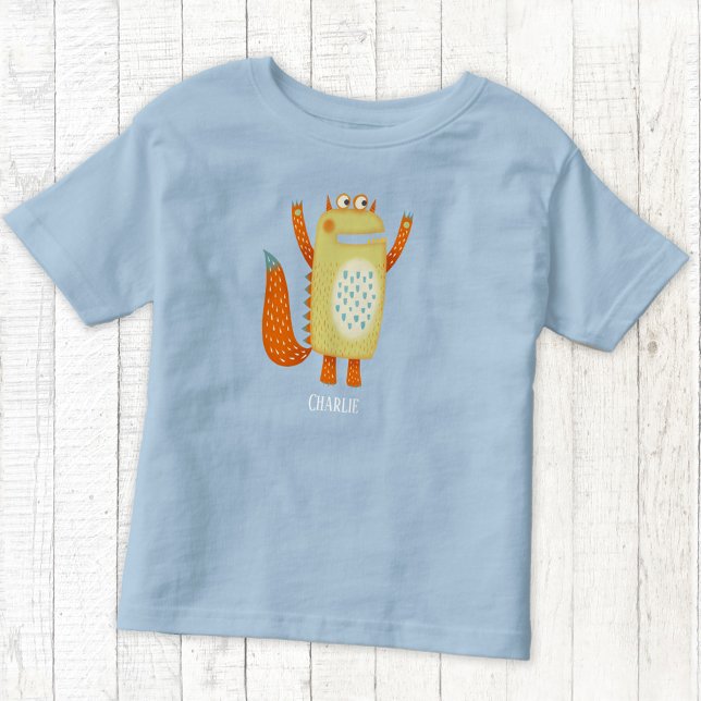 T-shirt Pour Les Tous Petits Monstres mignons Personnalisé (Cute little monsters personalized name t-shirt)