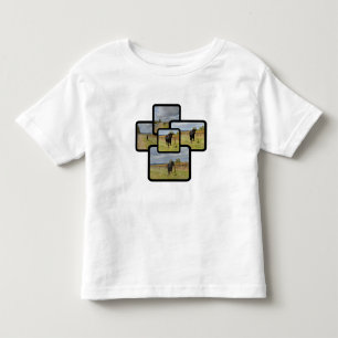 T-shirt Pour Les Tous Petits Montage de vache noire,