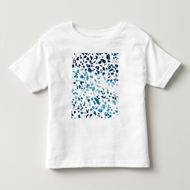 T-shirt Pour Les Tous Petits Mosaïque abstraite Terrazzo motif bleu marine et b (Devant)