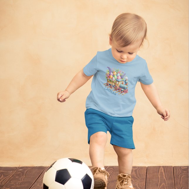 T-shirt Pour Les Tous Petits Moteur De Train Chargé Avec Oeufs De Pâques (Créateur téléchargé)