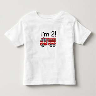 T-shirt Pour Les Tous Petits Moteur d'incendie du 2e anniversaire