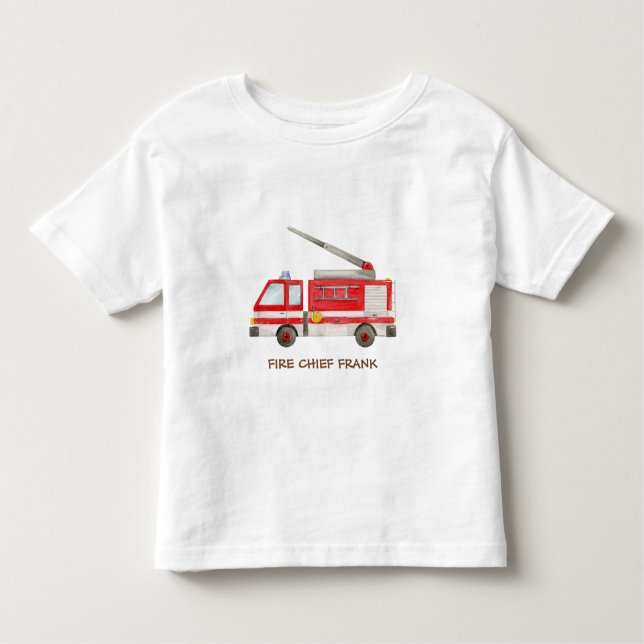 T-shirt Pour Les Tous Petits Moteur d'incendie du camion de pompiers (Devant)
