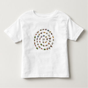 T-shirt Pour Les Tous Petits Motif coloré de bugs et de coléoptères Vintages