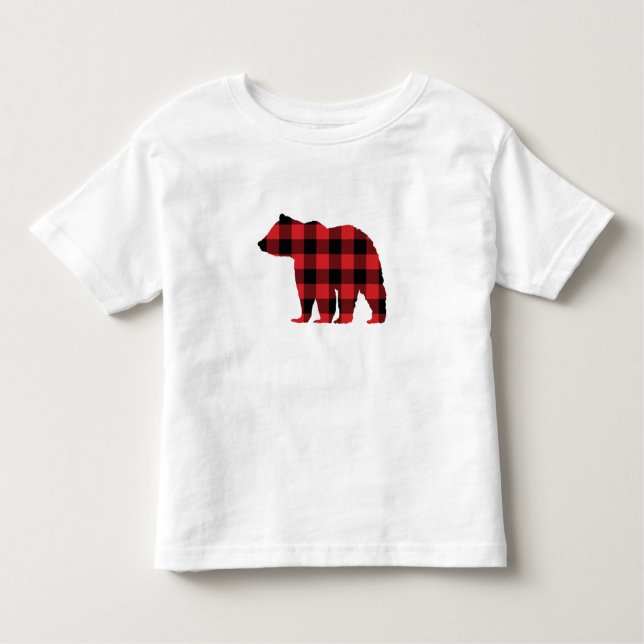 T-shirt Pour Les Tous Petits Motif de contrôle du bison de l'ours Silhouette (Devant)
