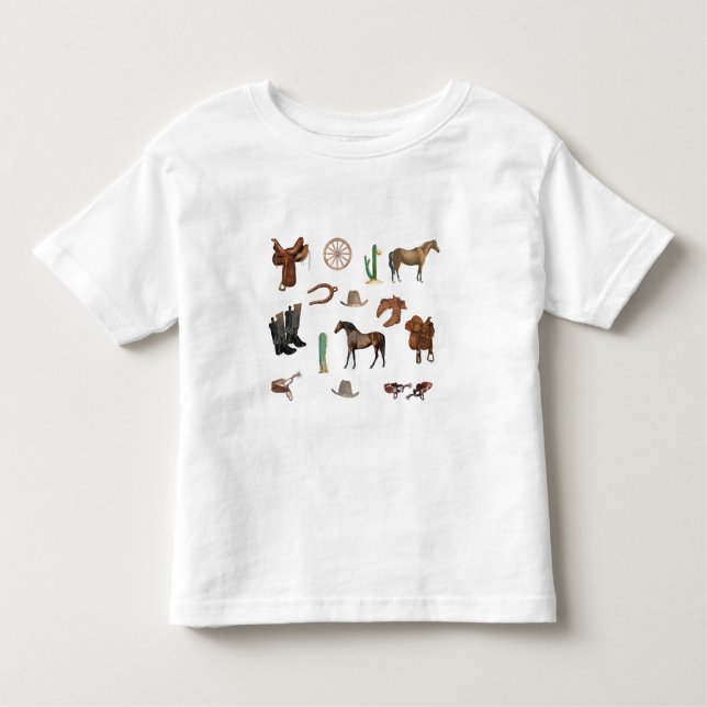 T-shirt Pour Les Tous Petits Motif de cow-boy cowgirl rodeo country (Devant)